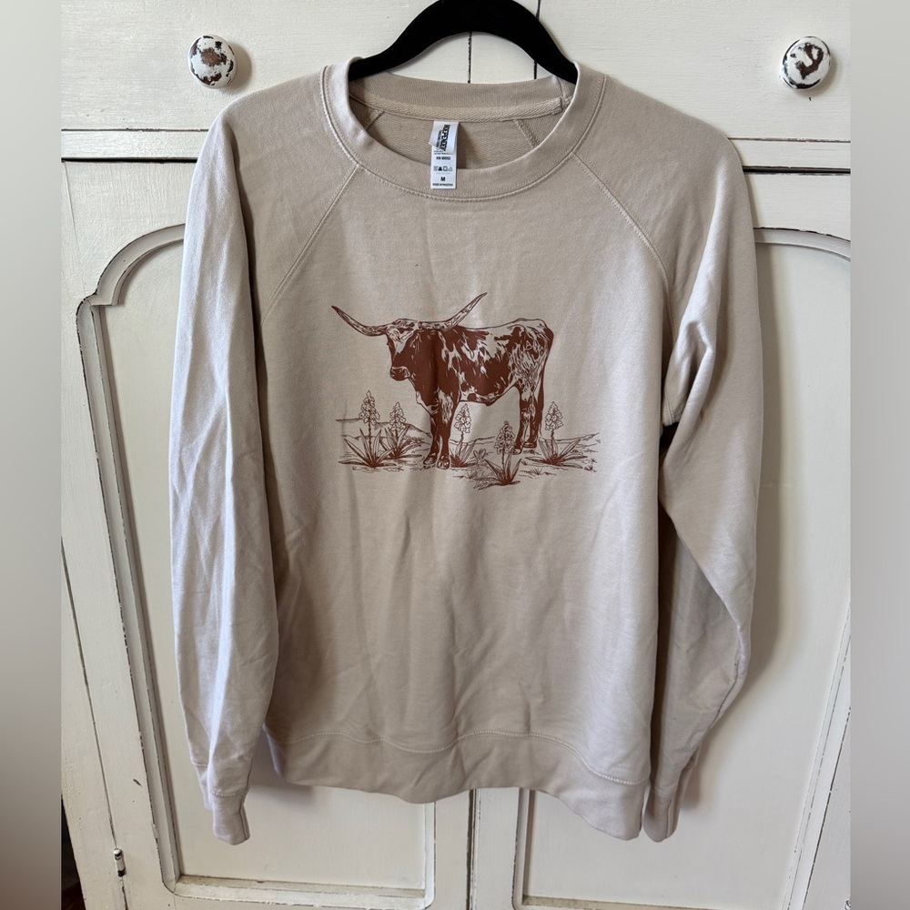 Longhorn cow crewneck